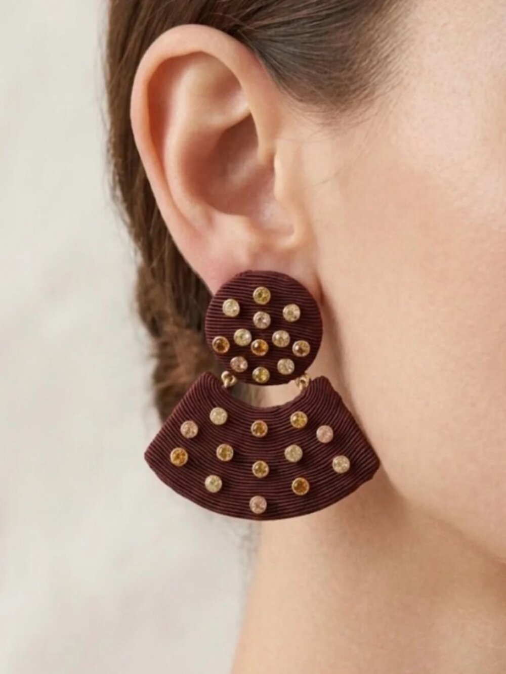 Tuckernuck Jewelry Gemstone Meritt Earrings in Brown New One Size Womens